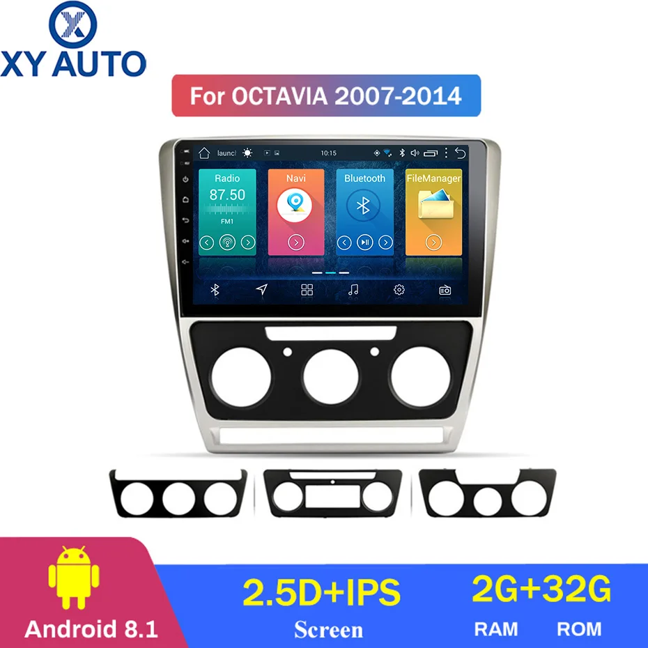 10 1 дюймовый 2.5D IPS HD мультисенсорный экран Android 2007 2 Гб ОЗУ 32 ПЗУ NAVI для Skoda octavia 2014 с