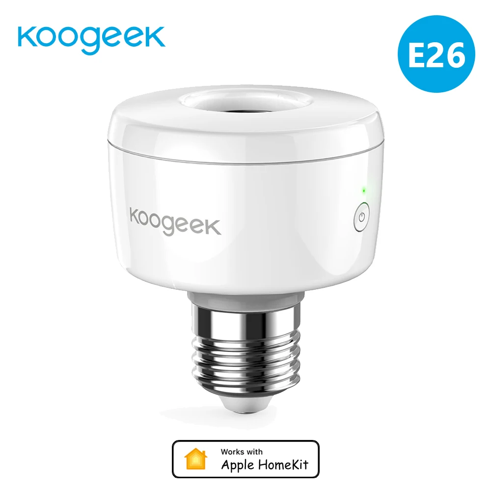 Смарт-розетка Koogeek E26 светильник адаптер для лампы с голосовым управлением Siri HomeKit