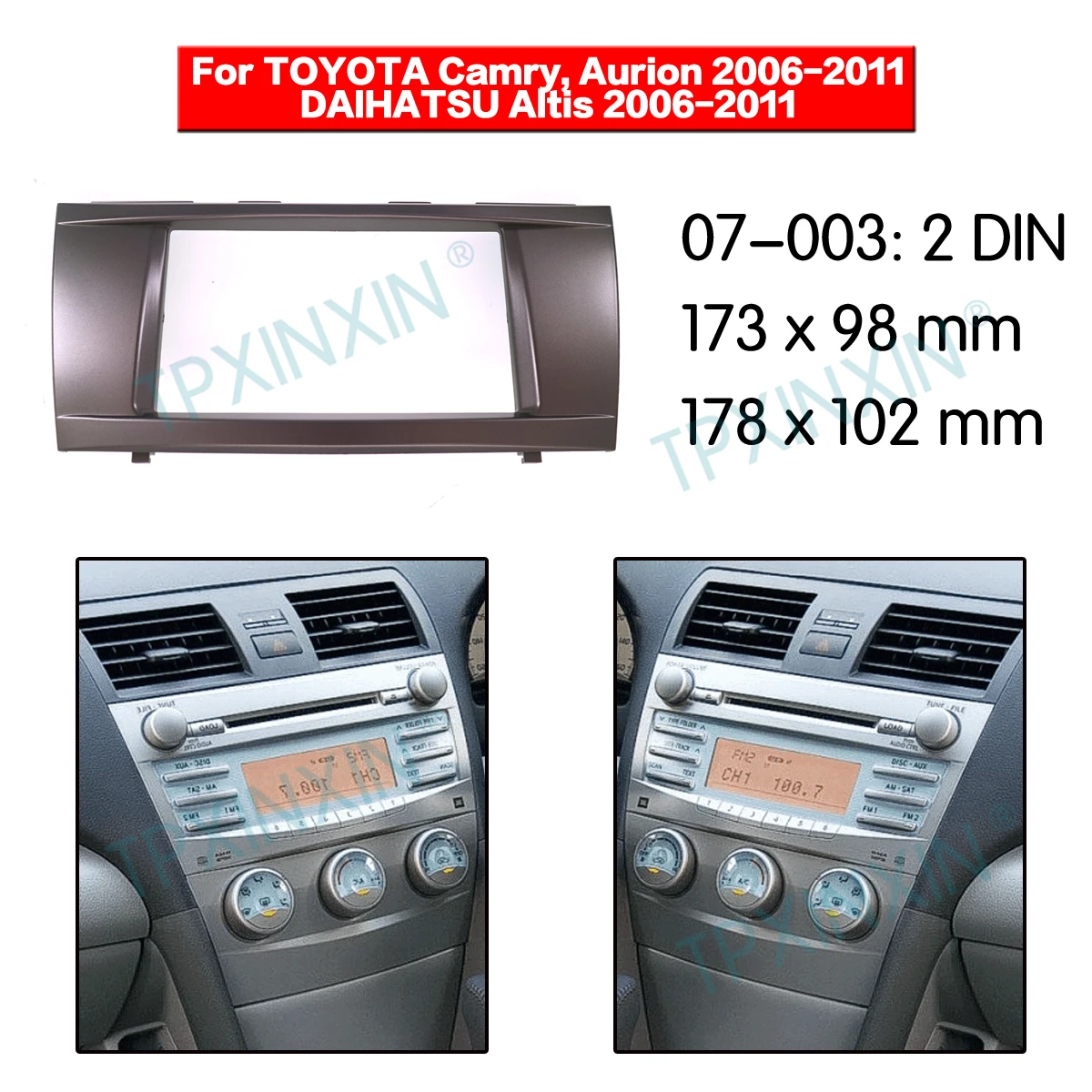 

Stereo Panel Plate Surround Car Radio Fascia For TOYOTA Camry/Aurion 2006 - 2011 Dash Kit DVD Refitting Frame