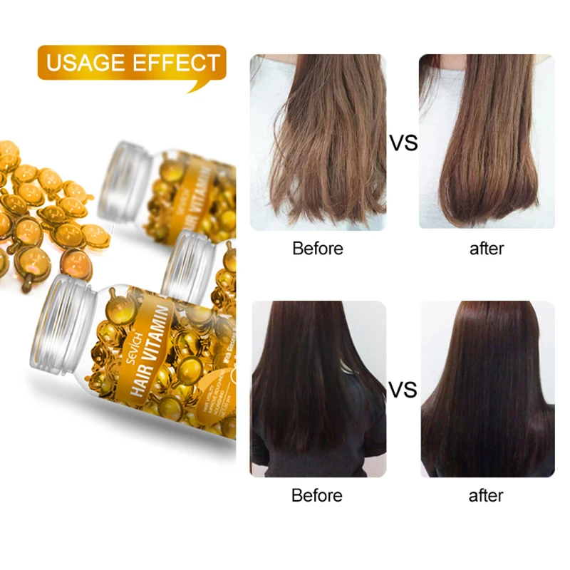 

For Dry Hair Nourishing Scalp Treatment 30pcs Hair Vitamin Keratin Complex Oil Capsule Hair Serum Moroccan Treatment Oil
