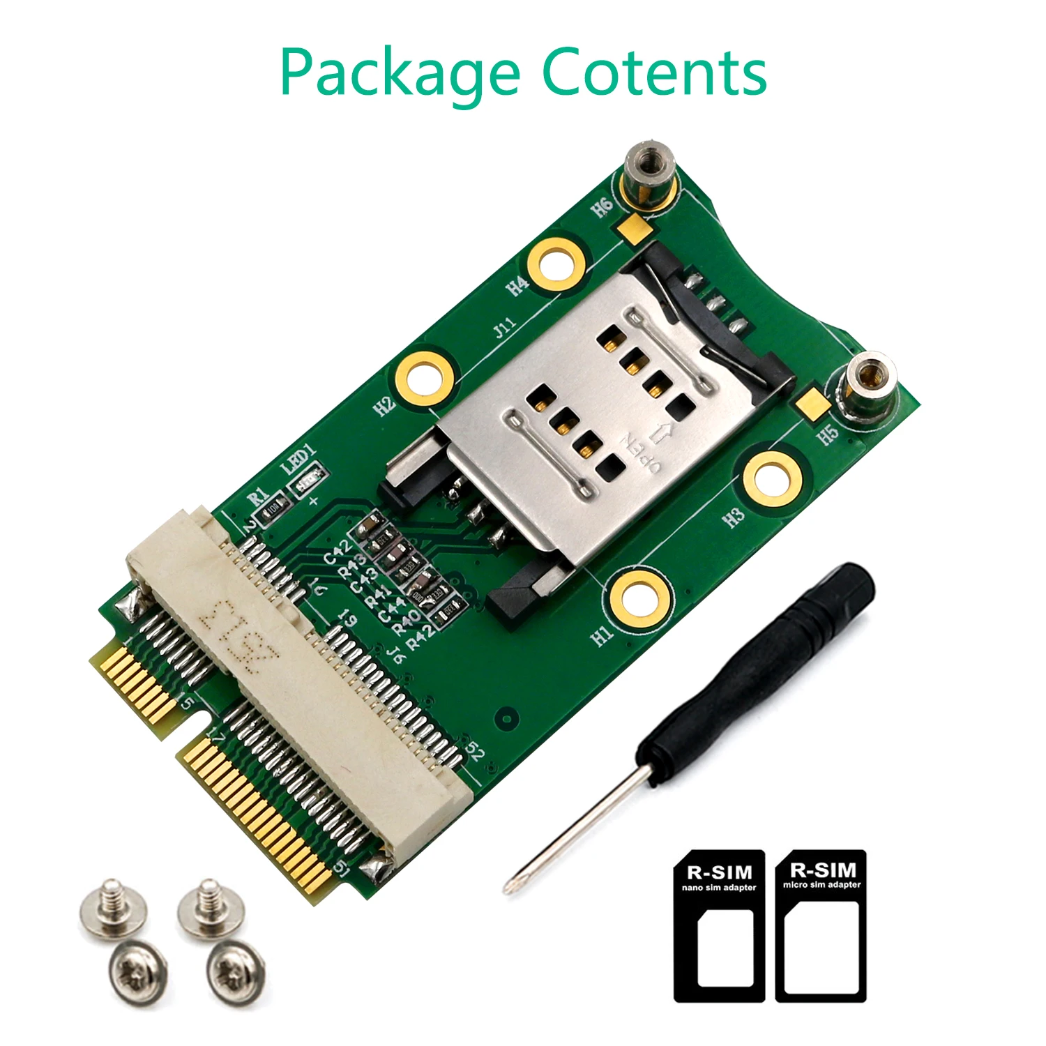 Мини адаптер PCI E mPCIe w слот для SIM карты модуля 3G 4G удлинитель слота USIM LTE WWAN GPS