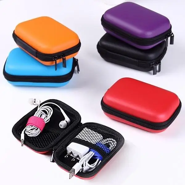 1pcs EVA Mini Portable Earphone bag Coin Purse Headphone USB Cable Case Storage Box Wallet Carrying Pouch Bag Accessory | Электроника