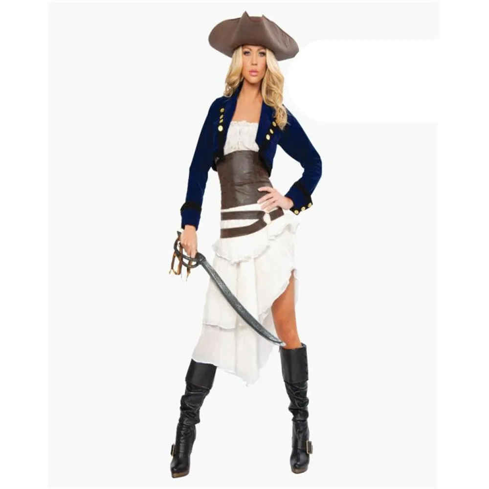 Женский Готический Пиратский Костюм Disfraz костюм капитана фэнтези платье для