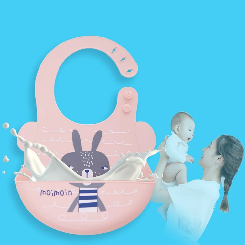 Детские мягкие силиконовые нагрудники с мультяшным животным рисунком Детский