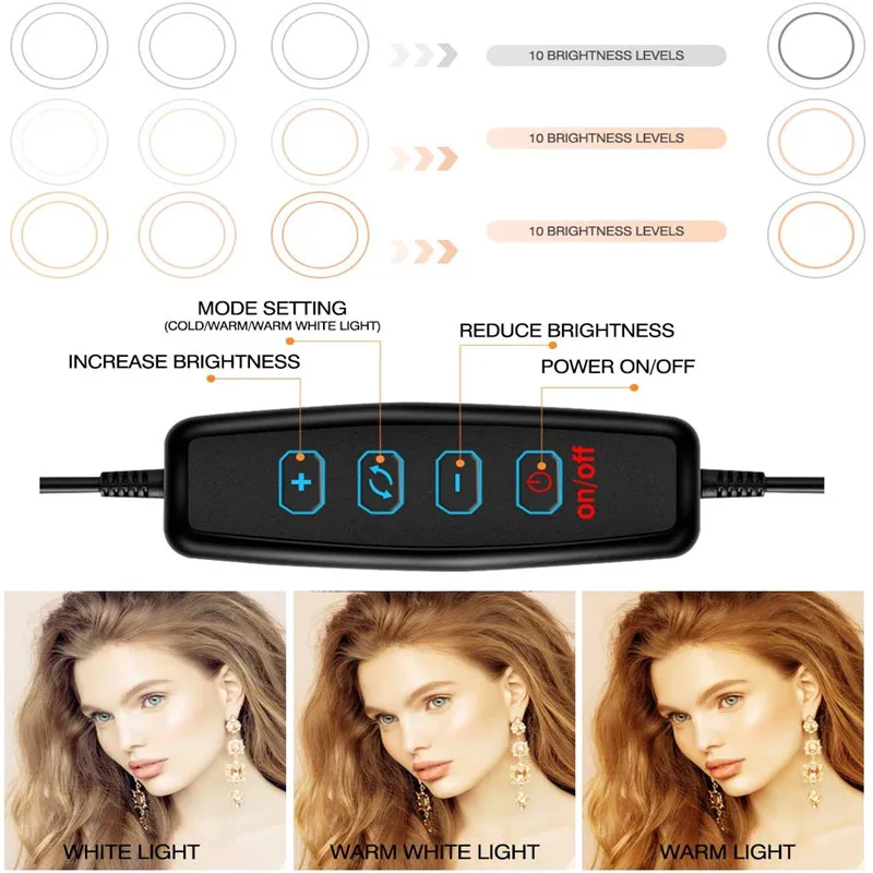 

12.6 Inch Selfie LED Ring Light with Adjustable Tripod Fill Light for Live Video Makeup Photography Lighting YouTube Fill Lamp
