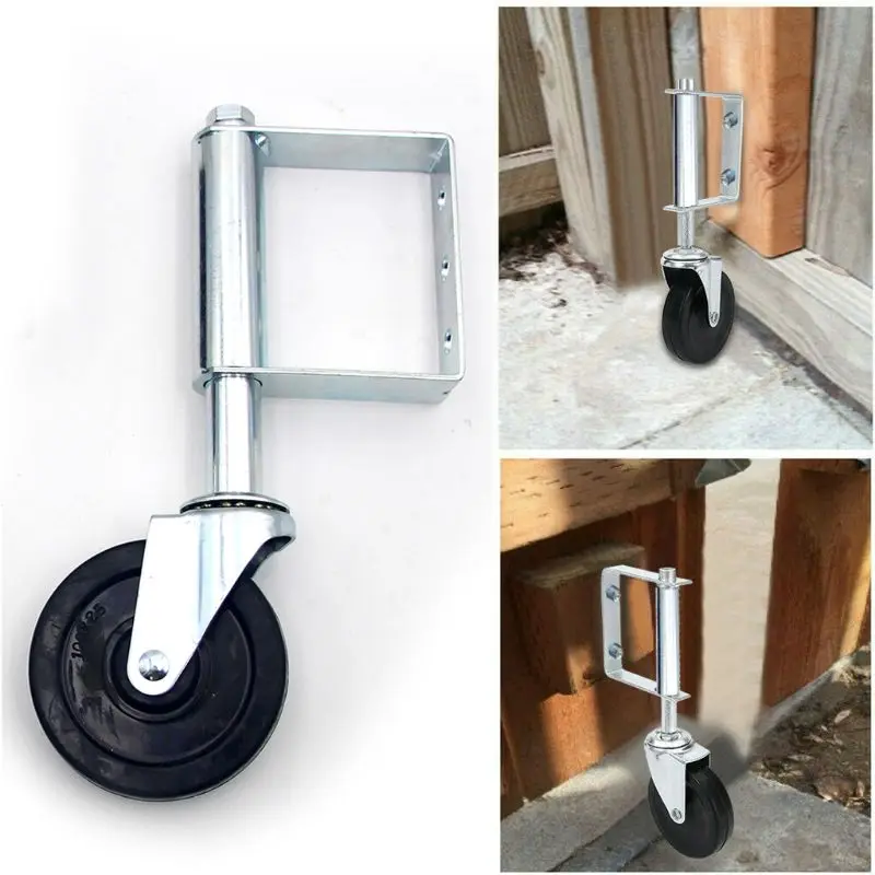 

4/5 Inch Heavy Duty Rubber Mute Spring Loaded Gate Caster Door Wheel 75/90Kg Load Capacity Home Roller Slider