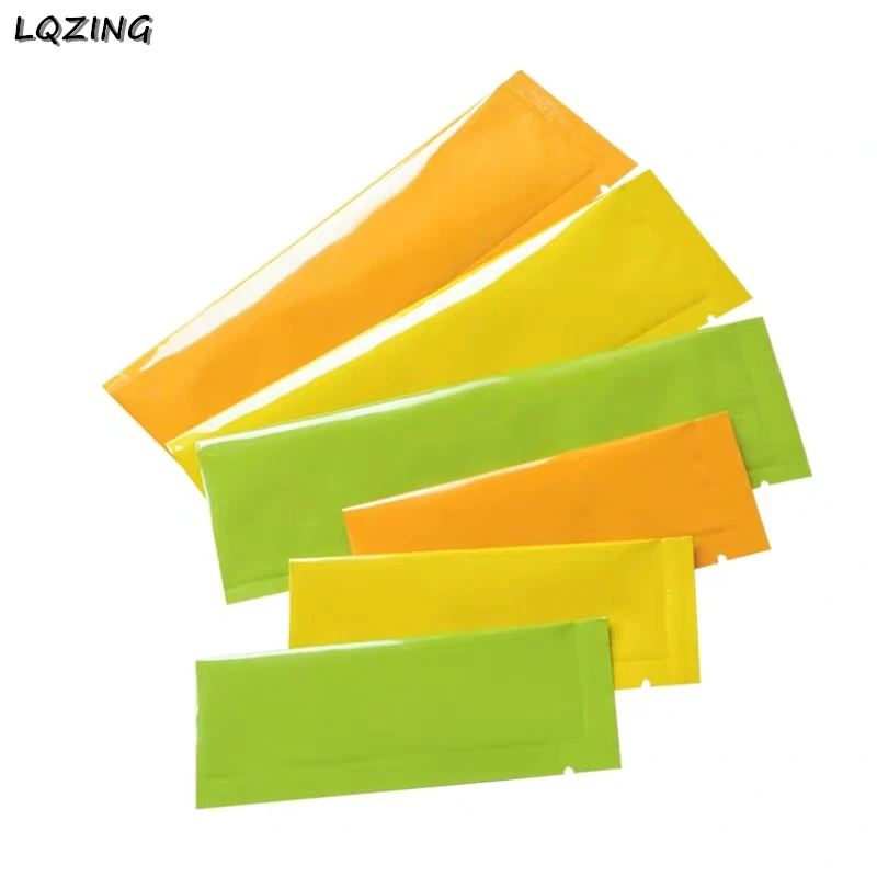 

500pc Portable Open Top Aluminized Heat Seal Packaging Bag Vacuum Food Coffee Powder Flat Pocket Packing Bags Retail Pouches