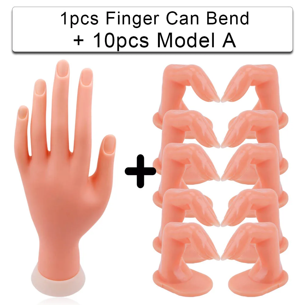 10pcs Set E 5/10 шт Искусственные ногти 1 шт ручные инструменты для маникюра и Практика пальцев Учебная модель Красота накладные ногти принтер арт гибкий мягкий инструменты - Цвет: 10pcs Set E