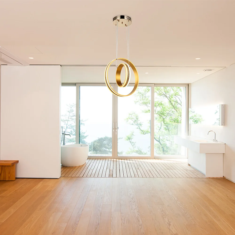 Золотой блеск Led хрустальная люстра светильник s круглые кольца потолочные