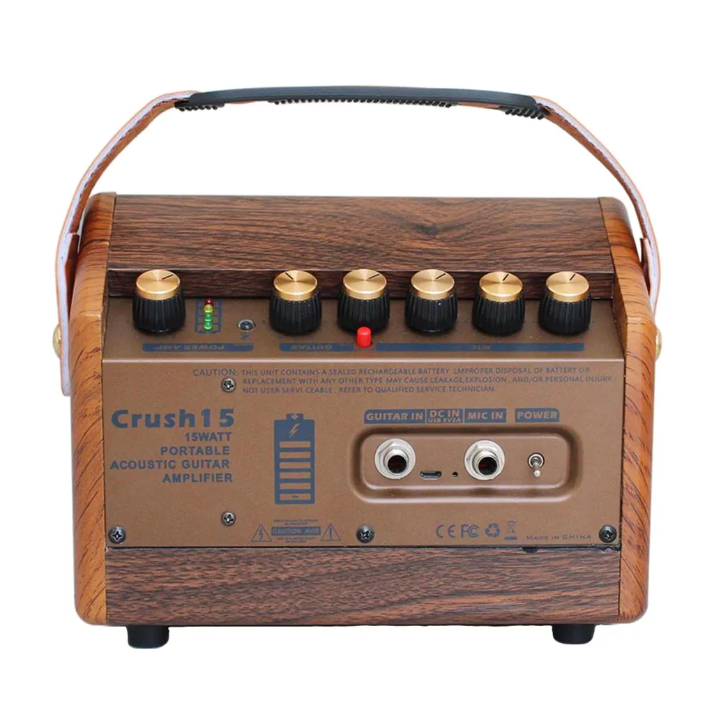 Portable Guitar Amplifier, Built-in Battery with Microphone Interface