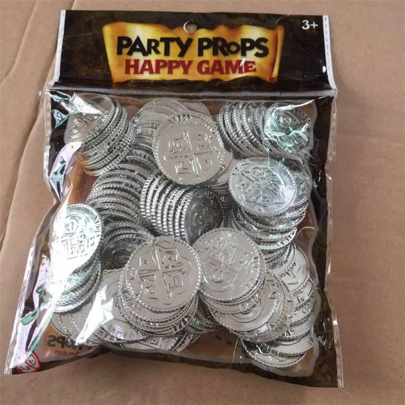

100pcs Poker Casino Chips Coin Gold Plating Plastic Spanish Treasure Game Poker Chips Toy