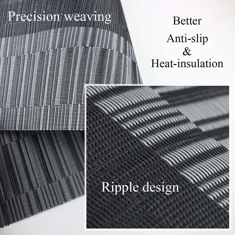 

Set of4 6 8 10 PVC Woven Placemats Waterproof Wipeable Dinner Table Mats Stain Resistant Decoration For Christmas Dining Kitchen