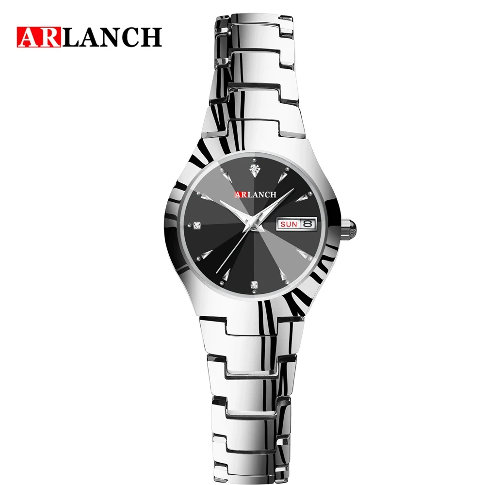 Lady silver black ARLANCH новые брендовые парные часы мужские часы женские из нержавеющей стали модные часы reloj hombre reloj mujer - Цвет: Lady silver black