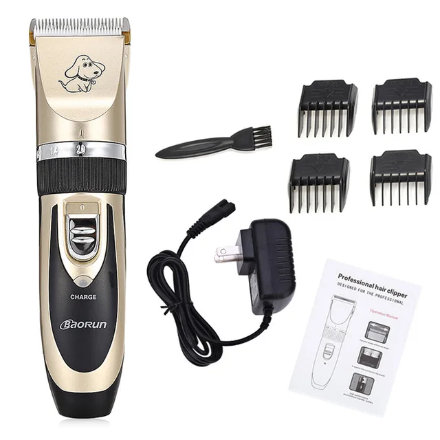 US PLUG Professional Dog Hair Clippers Trimmer Electric Pet Grooming Tool Rechargeable Cat Shaver Hair Cutter Dog Haircut Machine EU US - Цвет: US PLUG