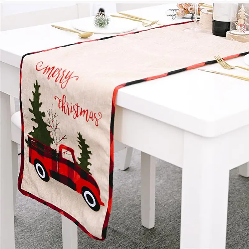 Новинка Рождественская скатерть 180x35 см для стола в виде рождественской елки на