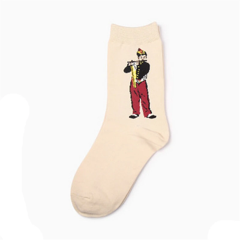 Новинка осень и зима серия масляной живописи мужские женские пары носки западная