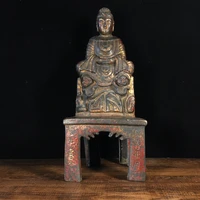 9chinese temple collection old bronze lacquer cinnabar northern wei buddha shakyamuni buddha sitting on the buddha terrace