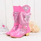 2021 новые высокие сапоги принцессы для девочек, зимние детские сапоги, теплые мягкие милые брендовые модные ботфорты для детей, зимняя обувь