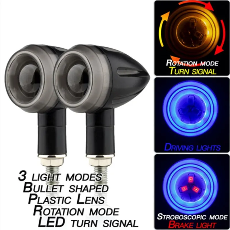 2/4 PCS Universal Motorcycle LED Turn Signal Taillight Daytime Running Brake Light Moto Rear Tail Turning Lamp Indicator Blinker |
