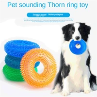 pet toys bite resistant sound toy chew teeth clean large dog golden retriever barbed tpr training teeth cleaning thorn circle