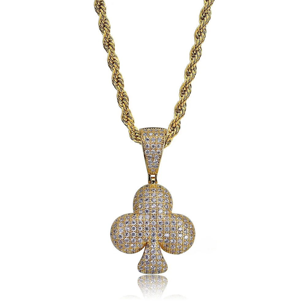 

Playing Card 4 Design Design Personality Pendant European And American Micro-Zircon Tide Necklace Ornaments