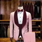 Костюм свадебный мужской из 3 предметов, розовый, с лацканами
