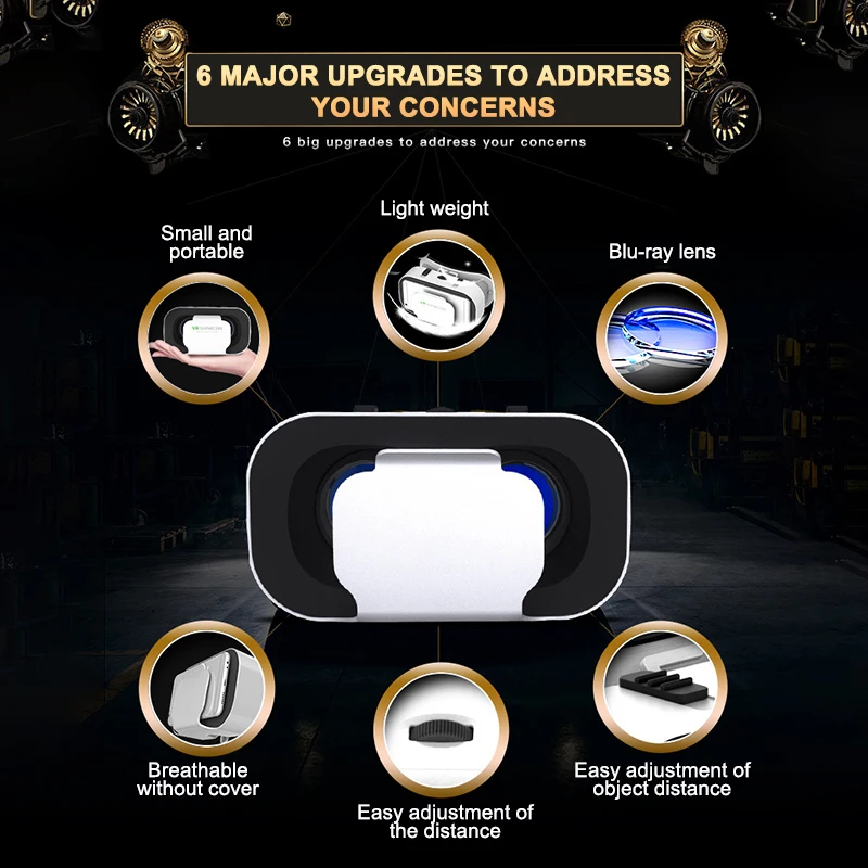 New VR 3D Glasses Headset For 4-6.0 Inches Android IOS Smart Phones Lightweight Adjustable Protective Comfortable | Электроника