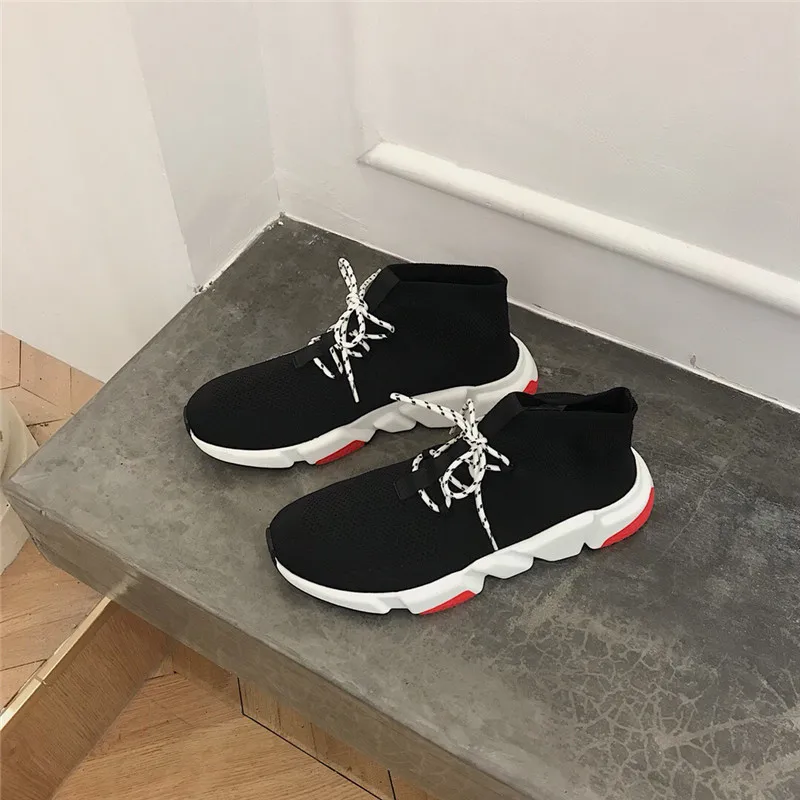 Эластичные мягкие замшевые кожаные низкие носки красного цвета со шнуровкой