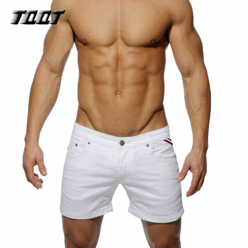 Мужские шорты карго TQQT эластичные джинсовые бермуды тонкие с низкой талией для