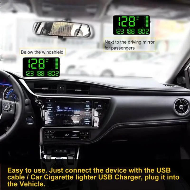 Автомобильный дисплей C60 GPS Спидометр Hud Дисплей система предупреждения о