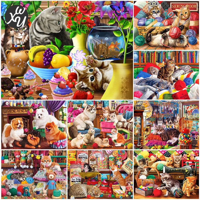 

WEIWEI 5D Diy Бриллиантовая мозаичная фигурка животного Paradise алмазная живопись разразы вышивка распродажа мультяшная вышивка крестиком украшен...