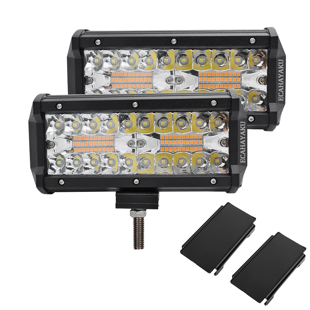 2 шт. 7 дюймов светодиодный фонарь 12 в 24 В Рабочий для внедорожников ATV UTE мотоцикл