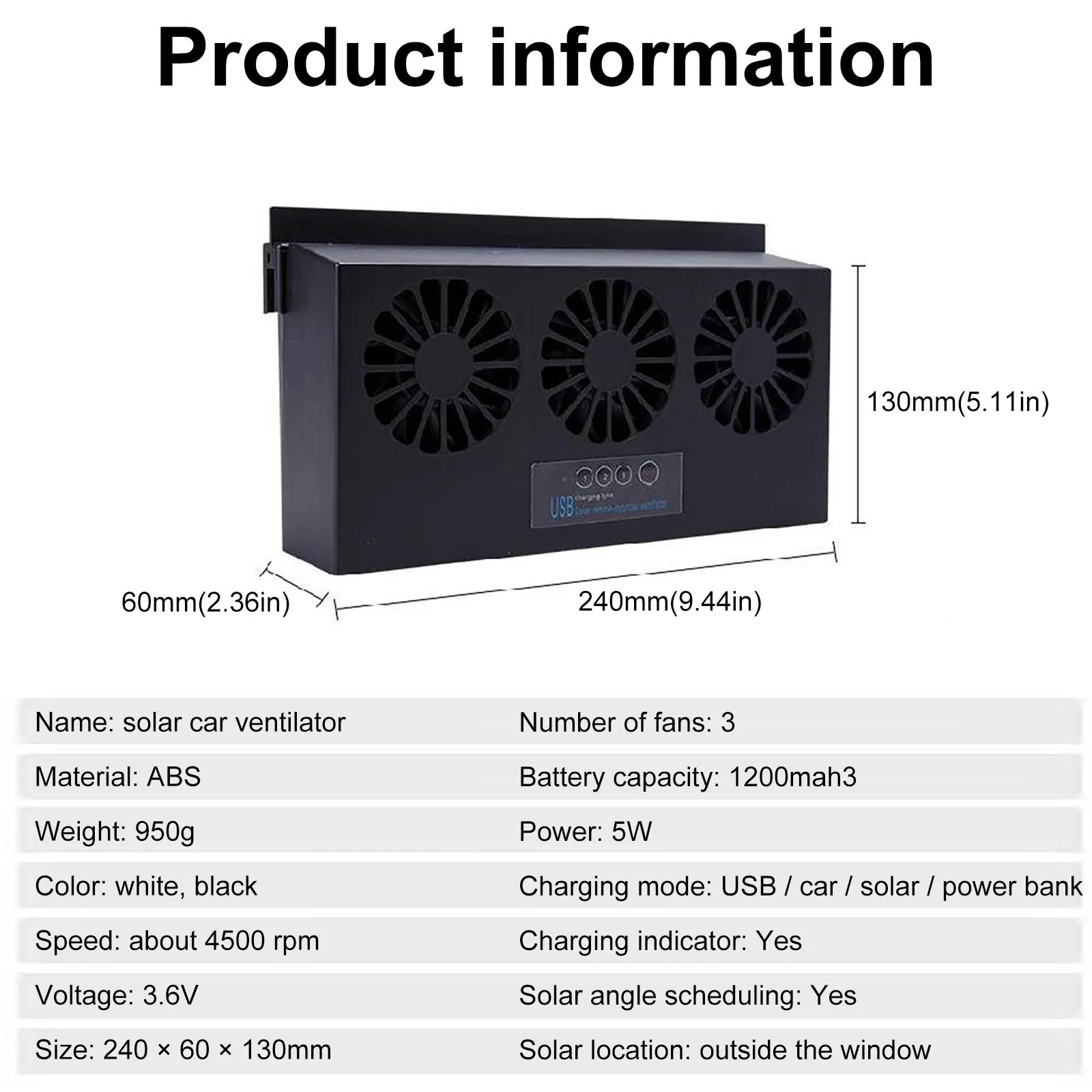 

Solar Power Fan The Third Generation Automobile Solar Cooling Fan Air Circulator Ventilation Fan Air Cooler Air Vent Radiator