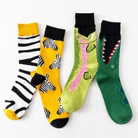 1 pair creative autumn winter men women cotton casual socks animals zebra stripe shark crocodile socks happy funny classic socks