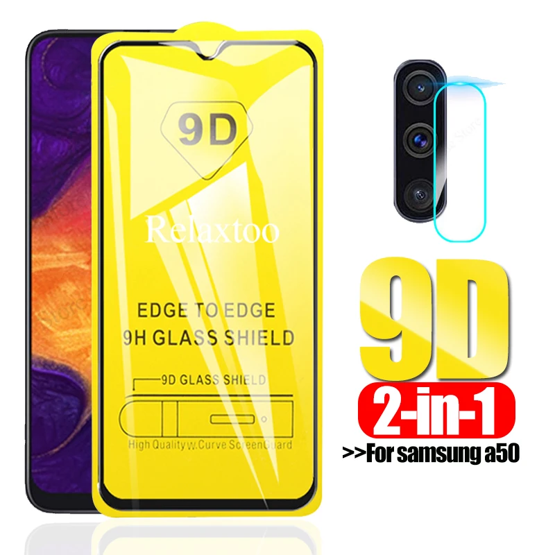 2 в 1 для Samsung Galaxy A50 2019 пленка объектива камеры и 9D защита экрана защитное