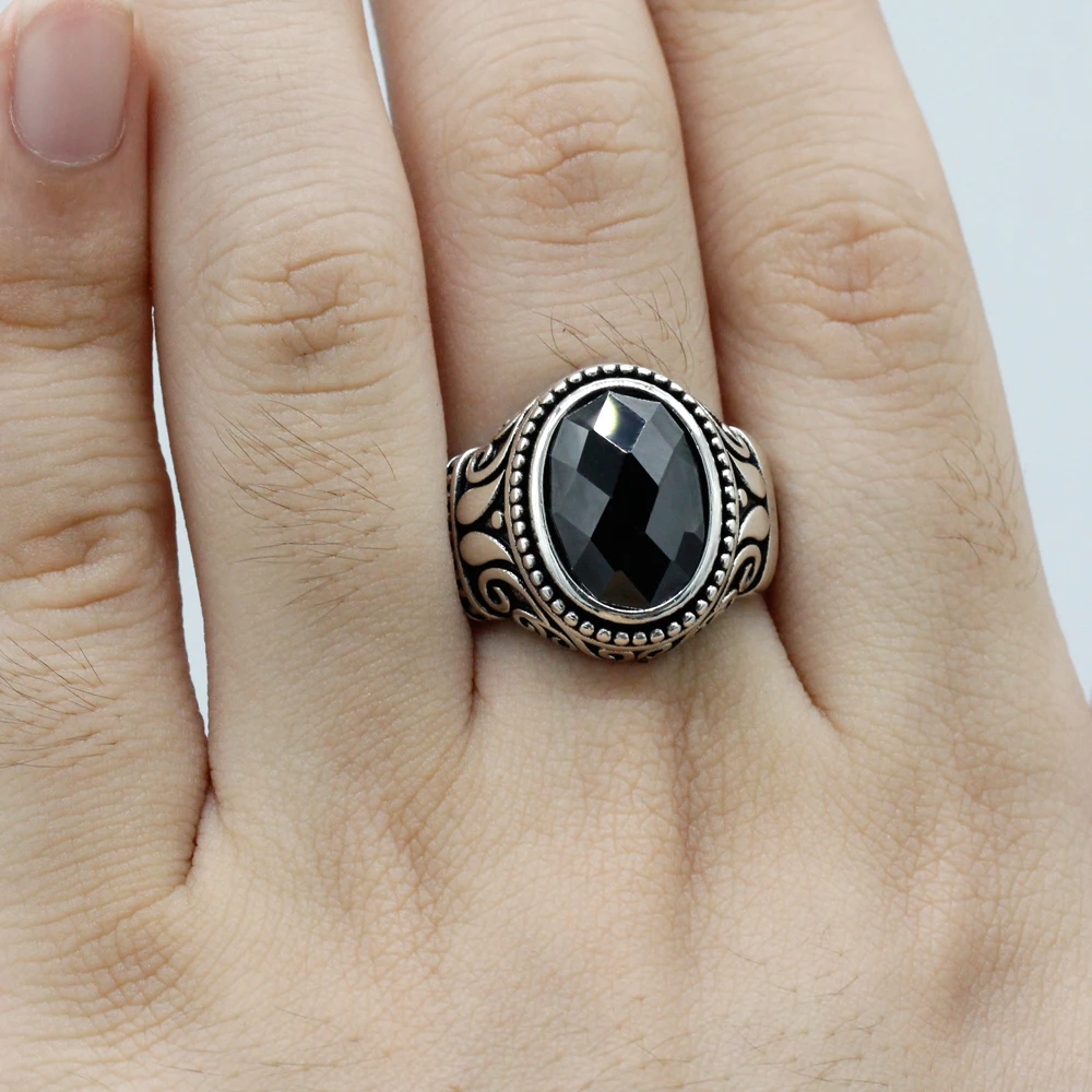 Мужское кольцо из серебра 925 пробы с натуральным камнем|Кольца| |