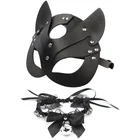 Интимные аксессуары, Порно маска на голову для фетиша из искусственной кожи, маска для глаз кота на Хэллоуин, секс-игрушка для женщин, костюмы для косплея
