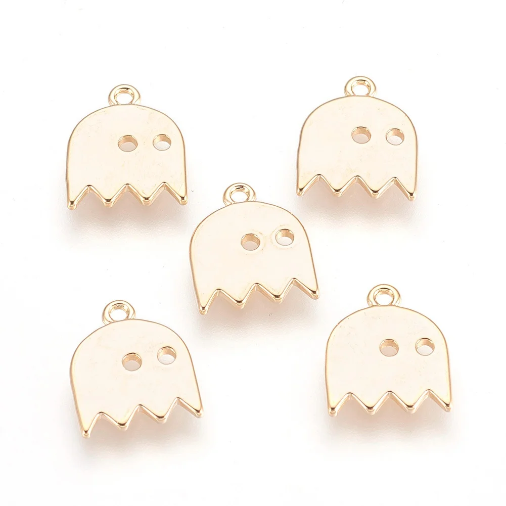 Латунные подвески в виде призрака на Хэллоуин для сережек, ожерелий, браслетов, подвесок, фурнитура для изготовления ювелирных изделий своими руками, 5 шт.