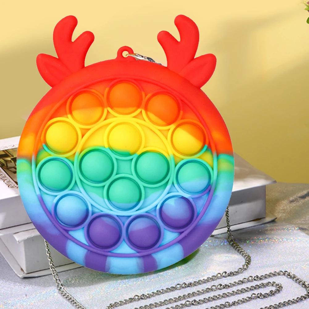 

New Fidget Toys Silicone Push Bubble Backpack Simple Dimple Antistress Mini Decompression Coin Purse Women Travel Storage Bag