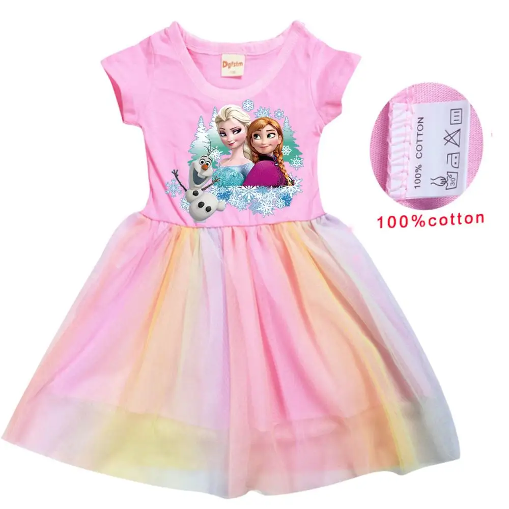 Платье принцессы Холодное сердце Disney кружевные платья Эльзы для девочек костюм