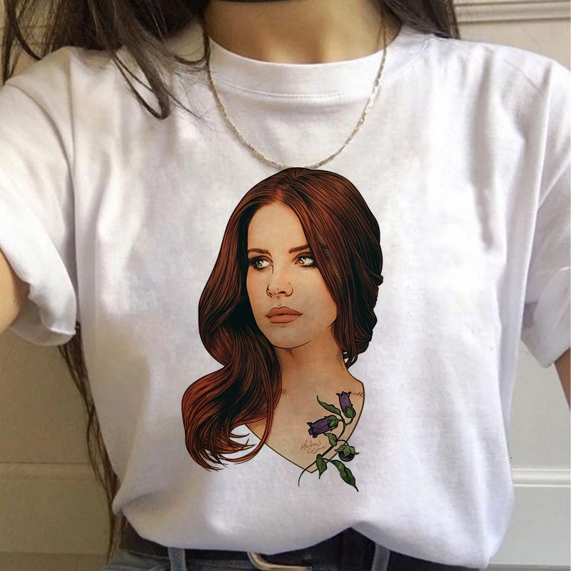 Женская футболка с забавным принтом Lana Del Rey Harajuku Ullzang для фанатов 90s графическим