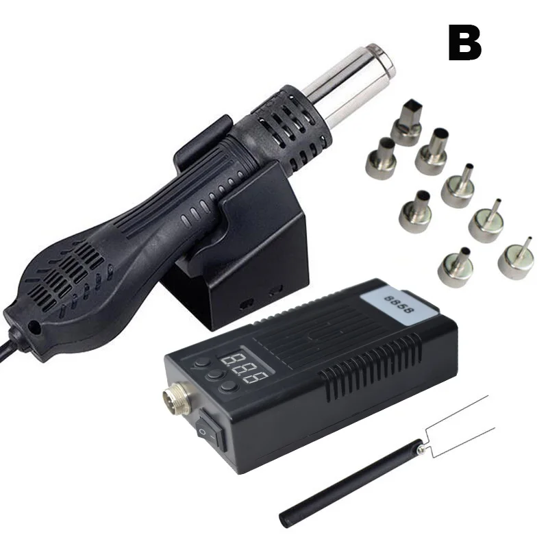 B Высокое качество 110 В/220 В портативный BGA SMD паяльная станция DIY горячий воздух воздуходувка Тепловая пушка Eruntop 8858 - Цвет: B