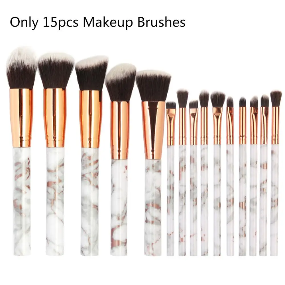 15pcs brushes MacBook Pro 15 шт./компл. набор кистей для макияжа Мрамор Ручка тени для век Пудра на нашем сайте! кисти для макияжа лица косметический Красота ручки инструменты - Handle Color: 15pcs brushes
