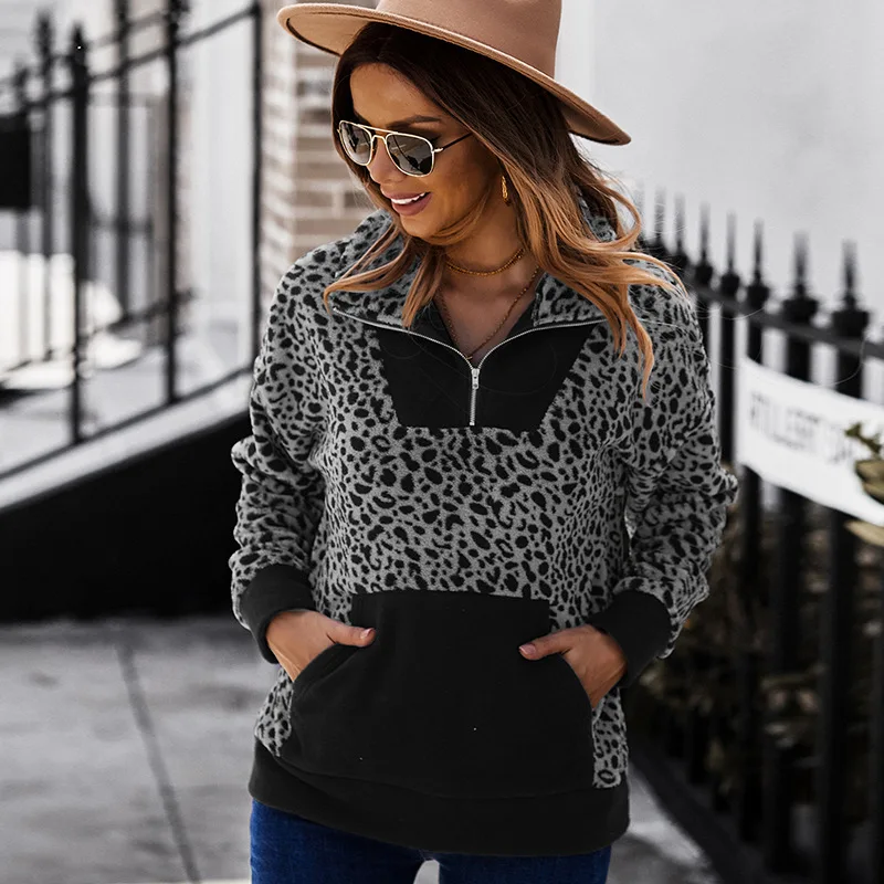 Новый стиль Лидер продаж Женская заводская цена меховое пальто с леопардовым