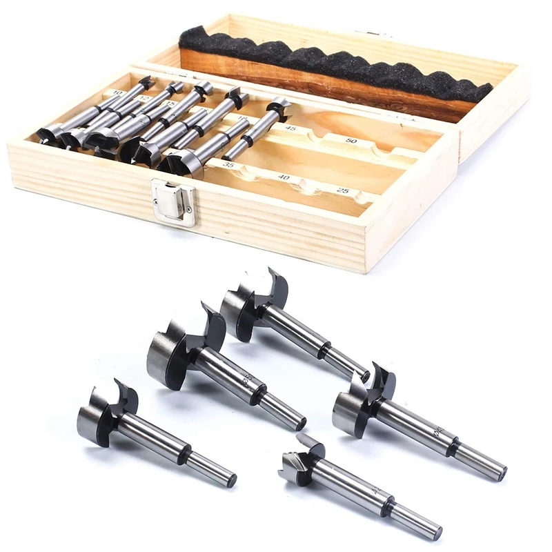 

Forstner Drill Bit Set 15 Pcs 10mm - 50mm Woodworking Hole Saw Drilling Cutting Tool Kits for Woodworking, Furniture, Door Hinge