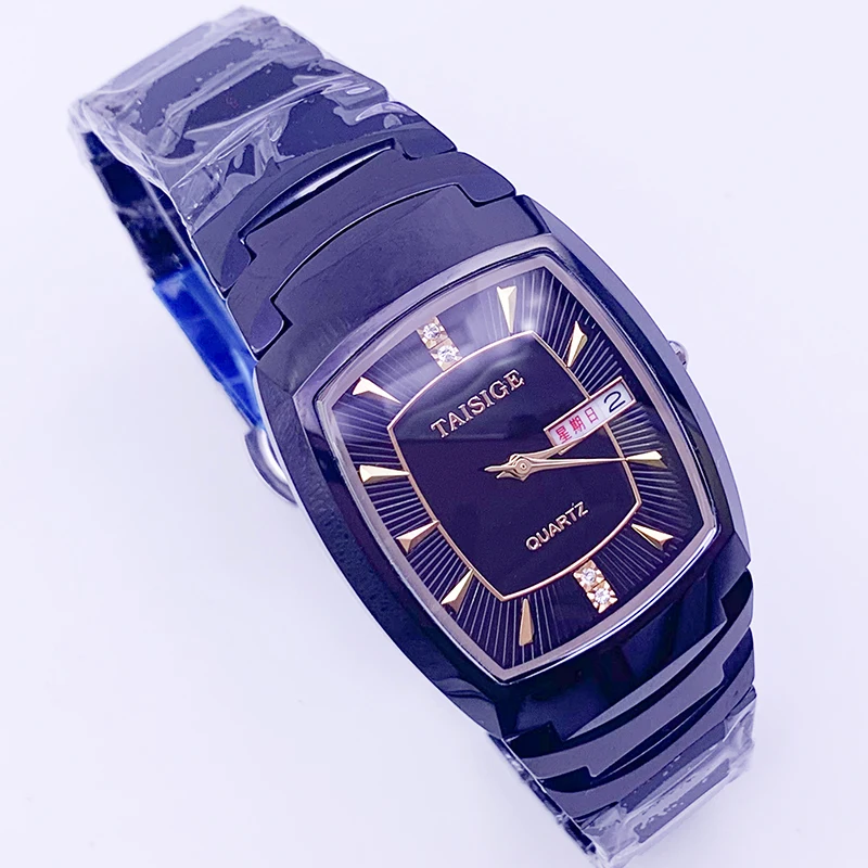 Часы мужские из нержавеющей стали водонепроницаемые кварцевые квадратные