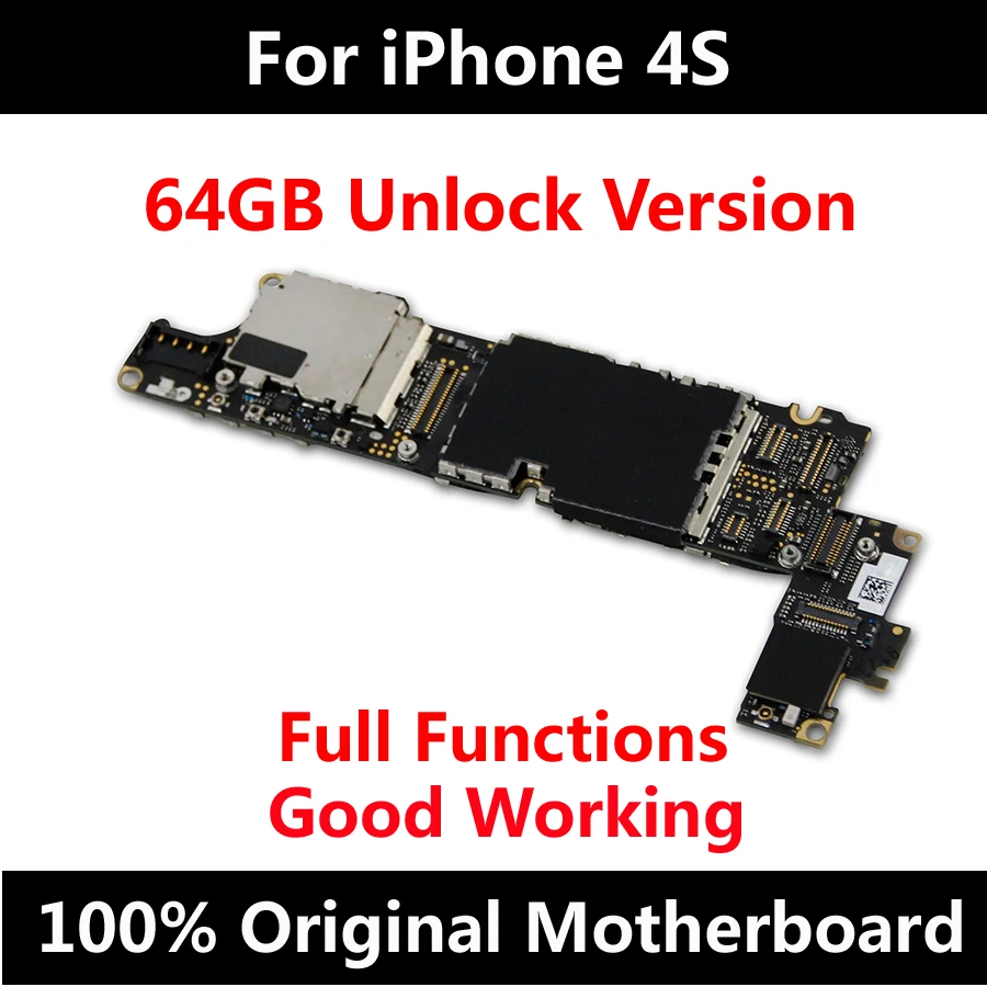 Низкая цена материнская плата для iPhone 4S 64 Гб система IOS Заводская разблокировка