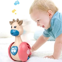 sliding deer baby tumbler rattle learning education toys newborn teether infant hand bell mobile press squeaky montessori toy