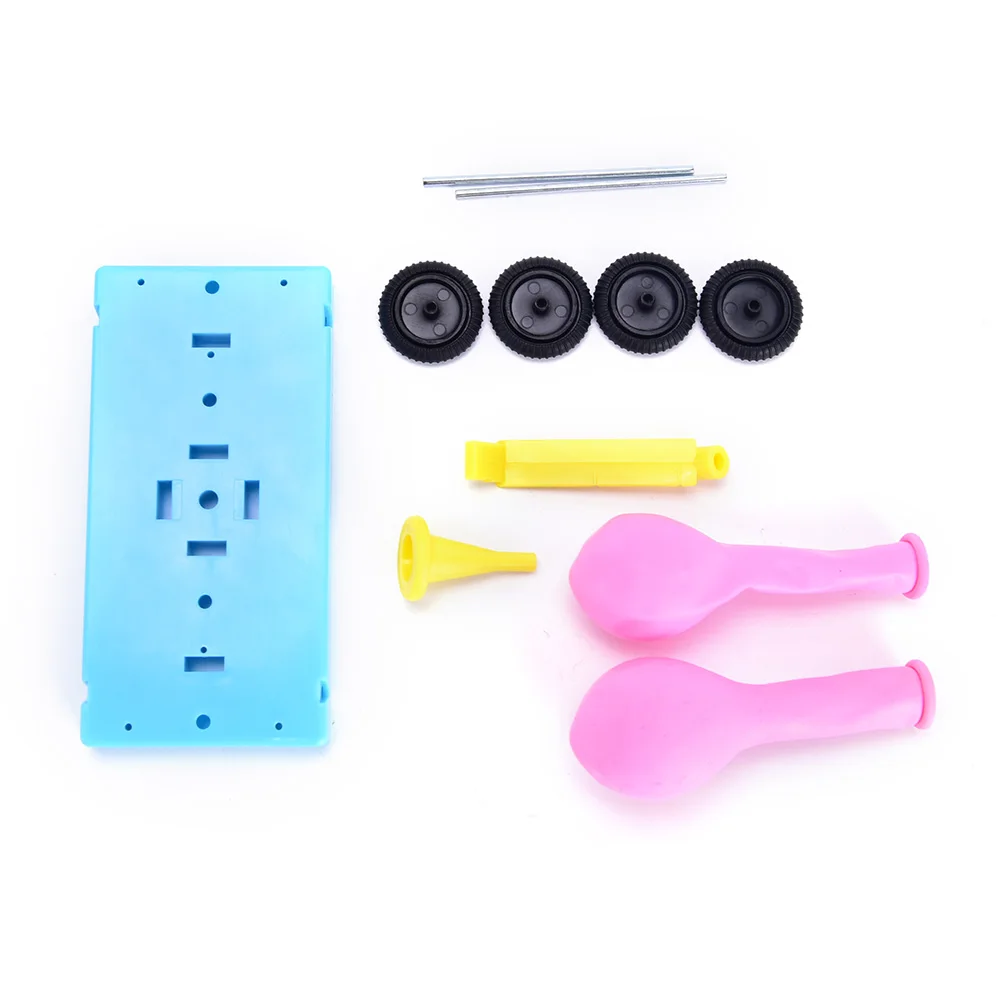 

1set Physical Experiments Homemade Balloon Recoil Car Home School Educational Kit DIY Materials For Kids Students