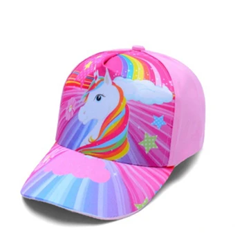 baby girl unicorn hat cap accessories for 2-8 year girls unicorn rainbow baseball cap casquette summer sun truck hat for kids 1